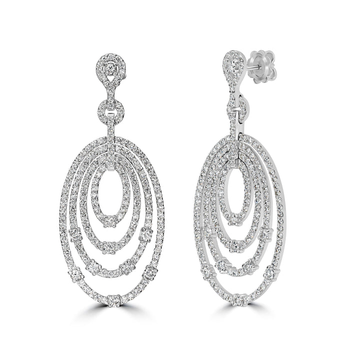 5.20 ct Diamond Earrings in 18K White Gold