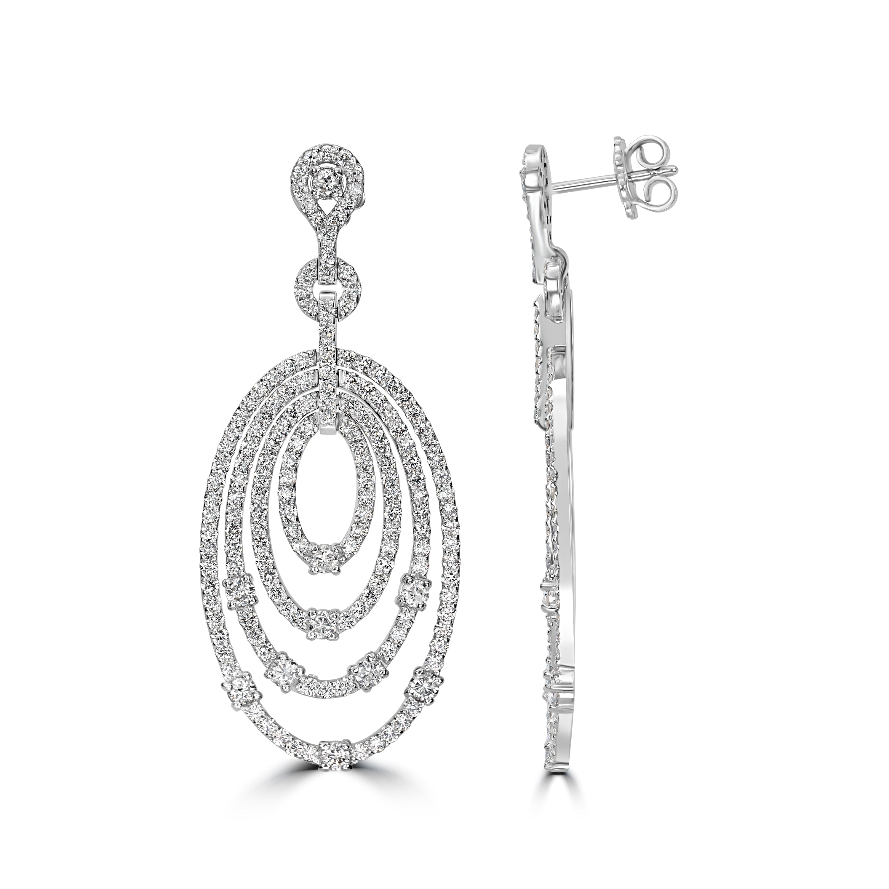 5.20 ct Diamond Earrings in 18K White Gold
