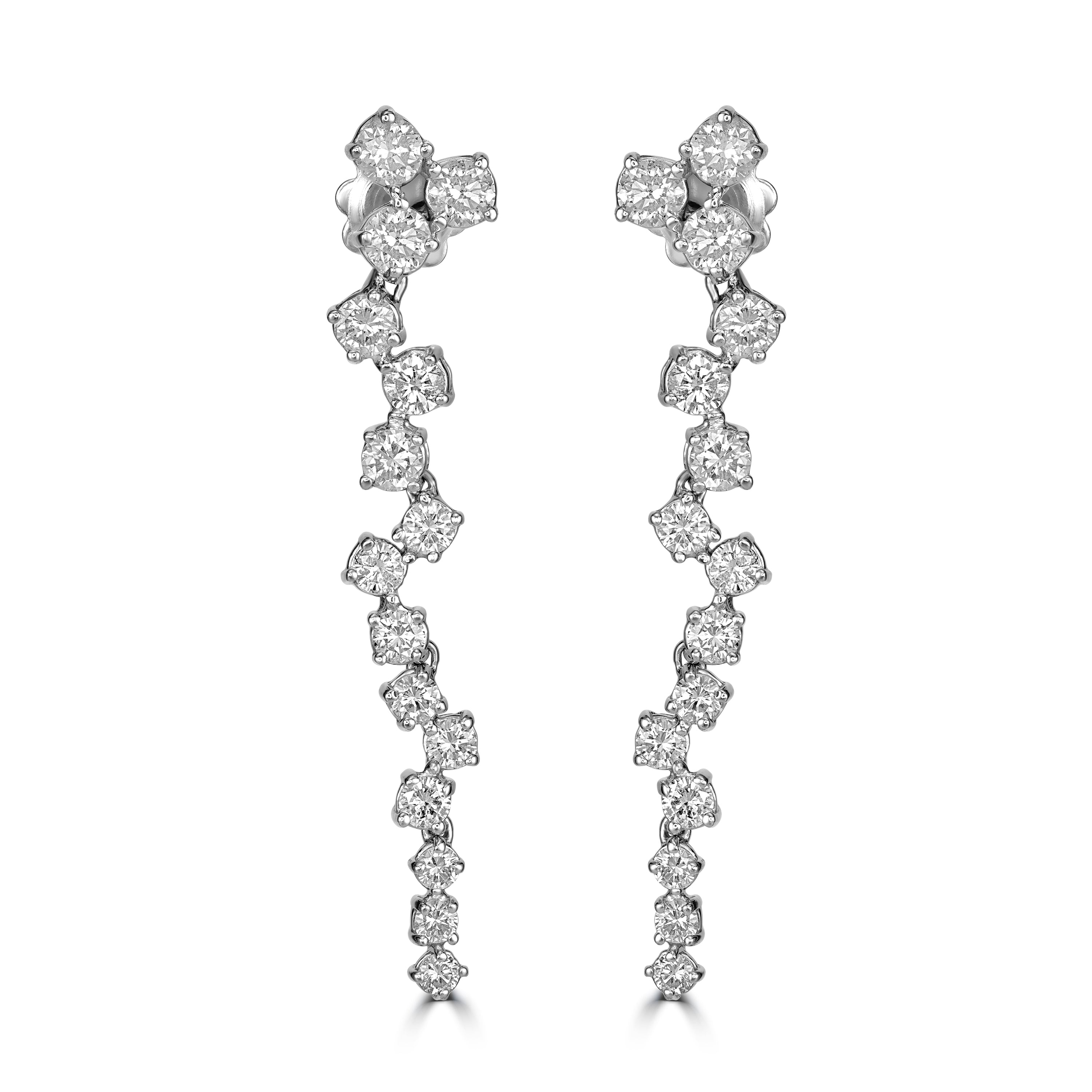3.50 ct Diamond Earrings in 18K White Gold
