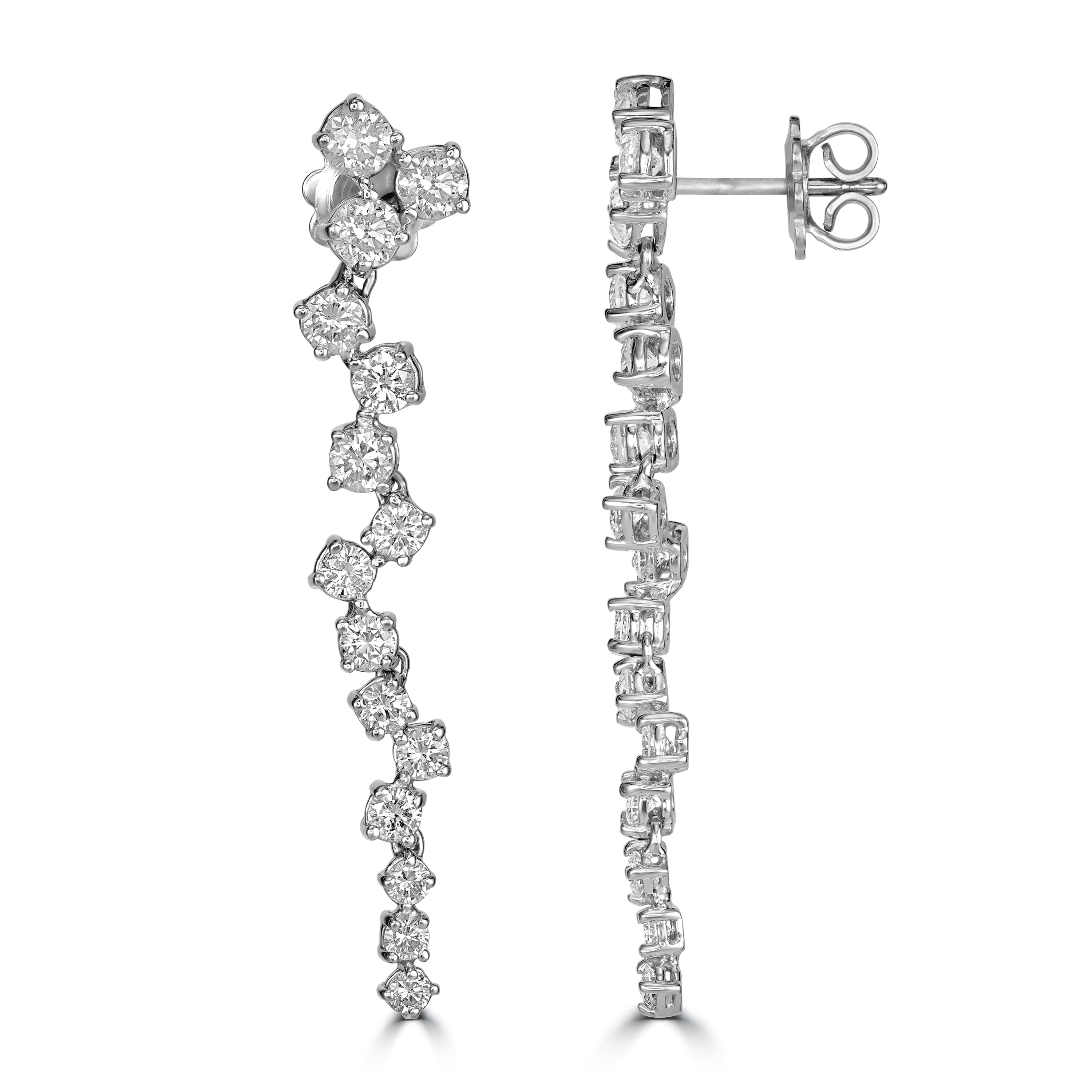 3.50 ct Diamond Earrings in 18K White Gold