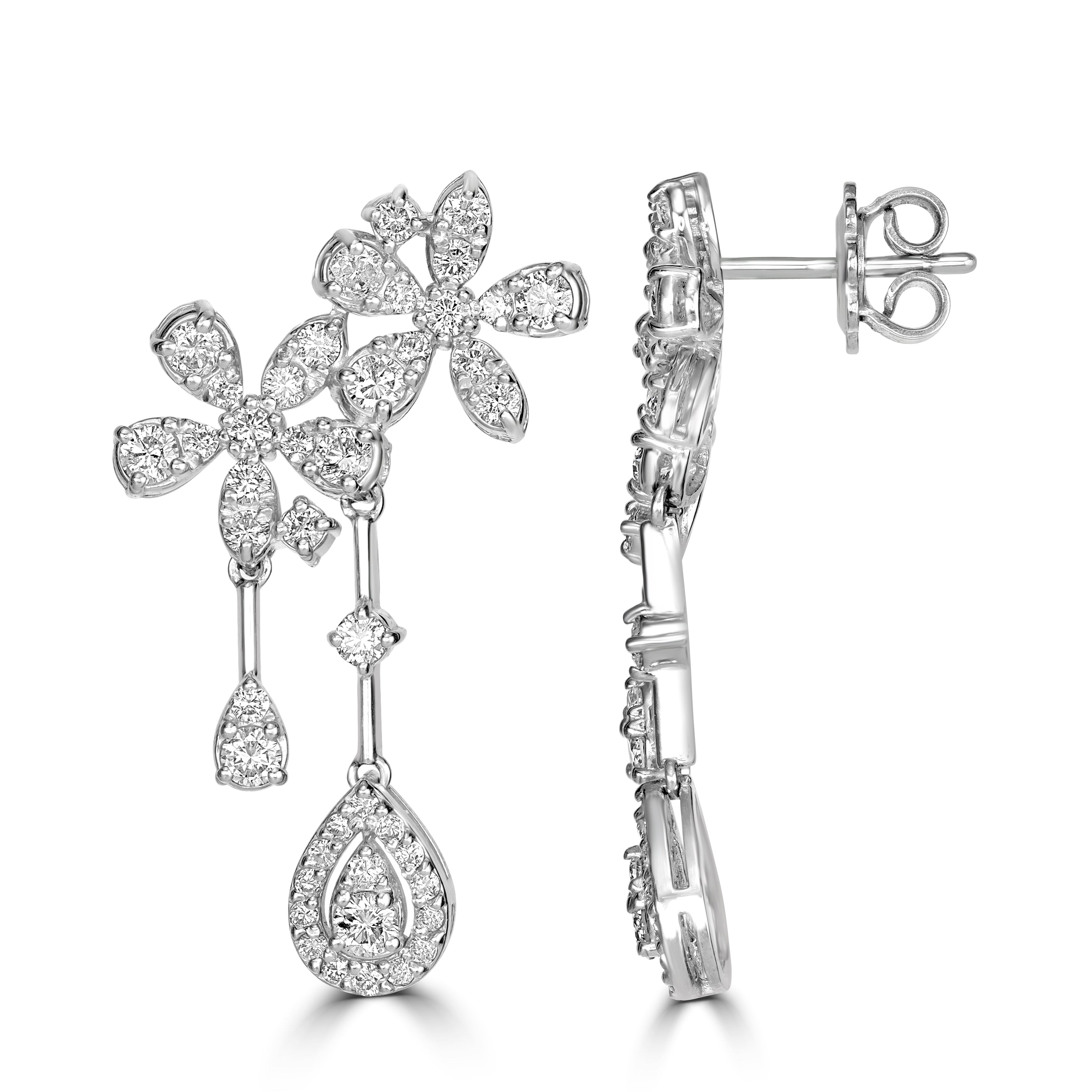 2.24 ct Diamond Earrings in 18K White Gold