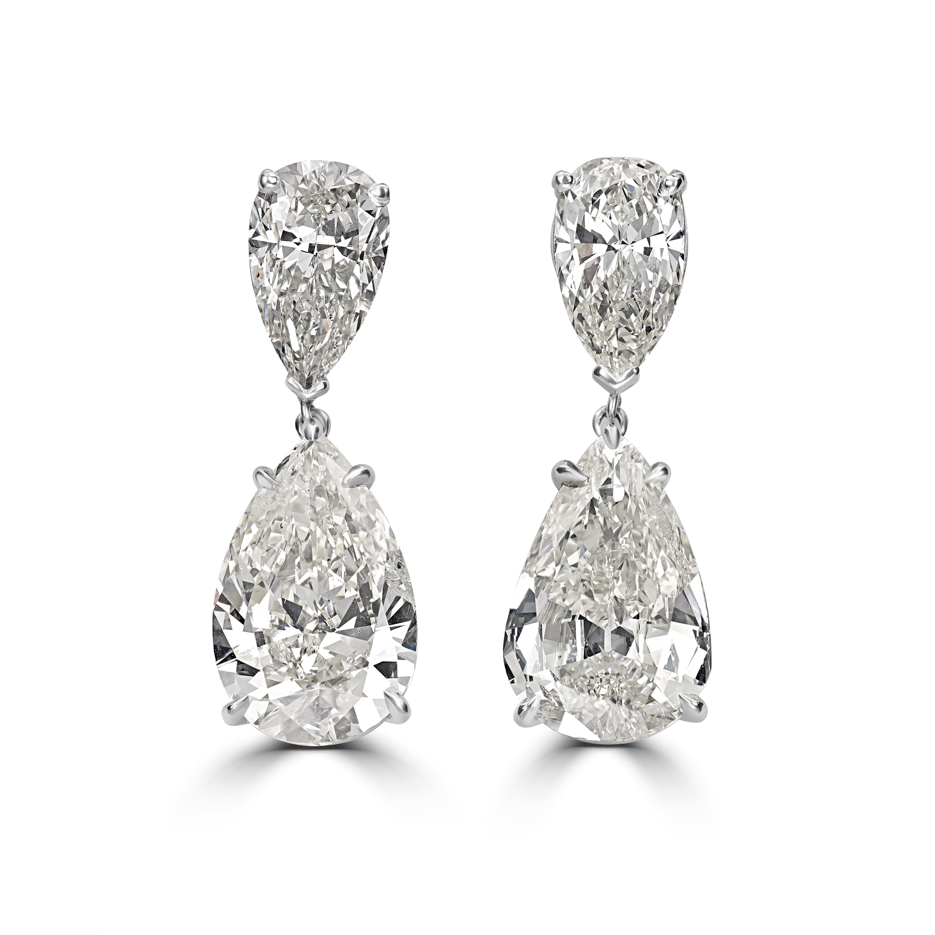 16.17 ctw Diamond Earrings in 18K White Gold - GIA & EGL Certified