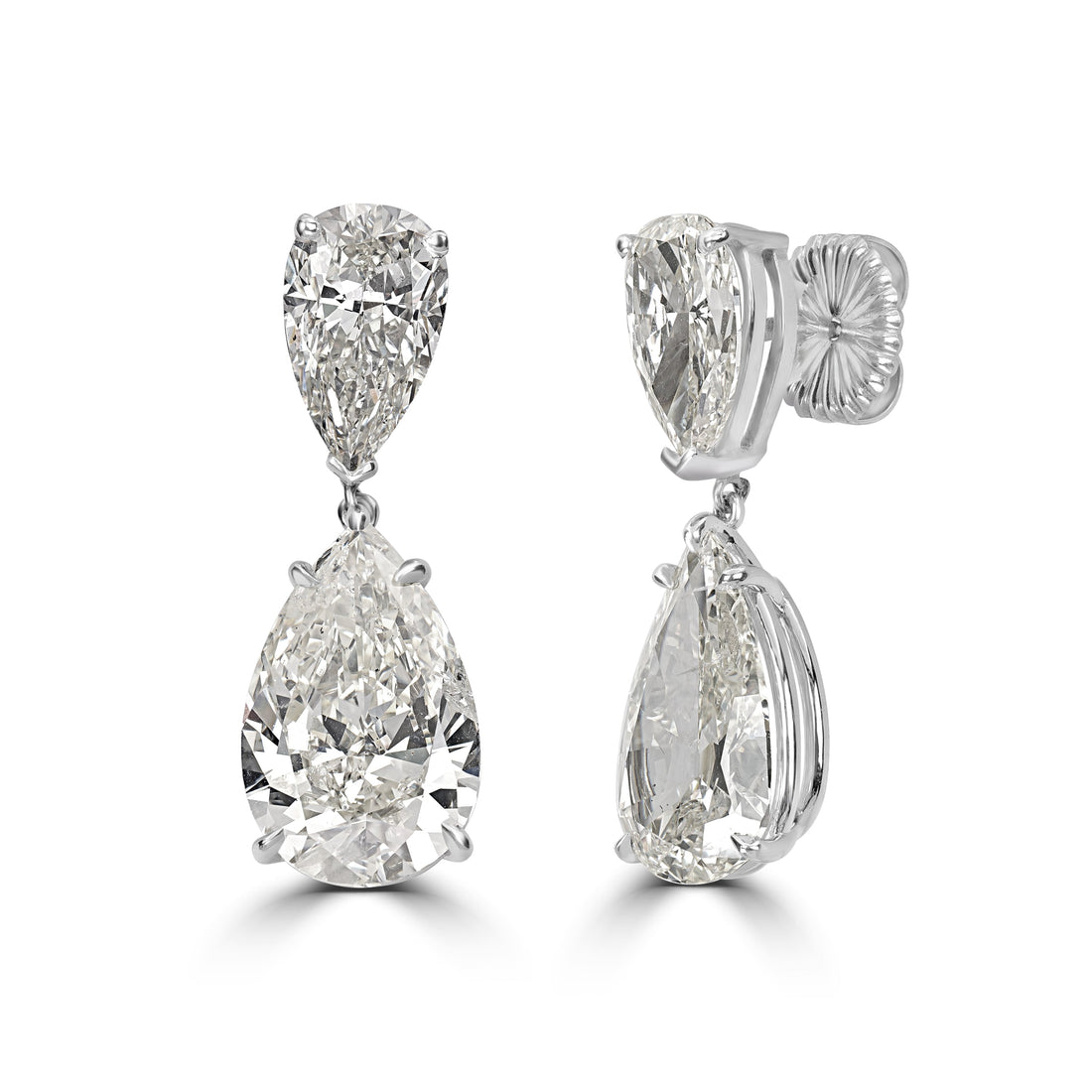 16.17 ctw Diamond Earrings in 18K White Gold - GIA & EGL Certified