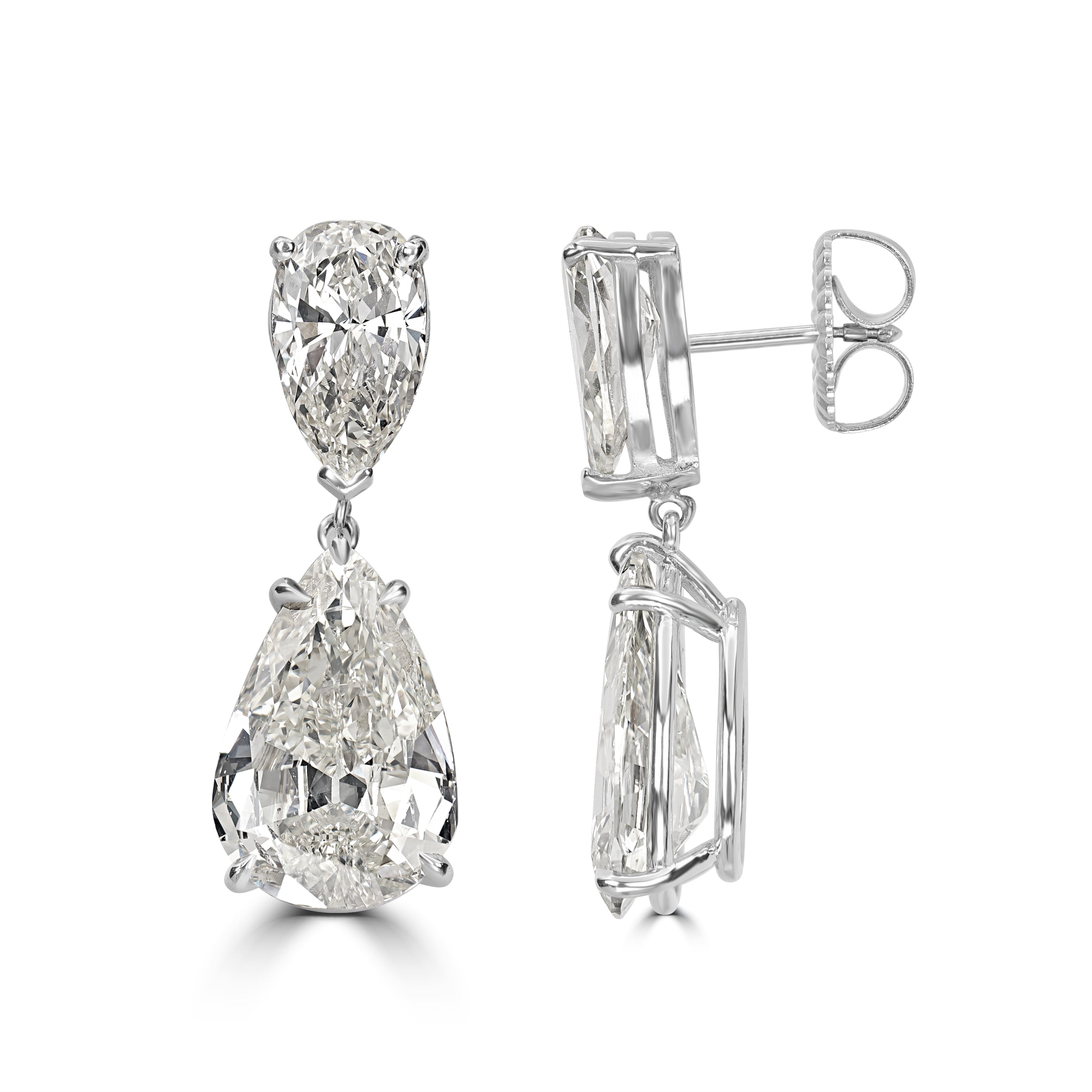 16.17 ctw Diamond Earrings in 18K White Gold - GIA & EGL Certified