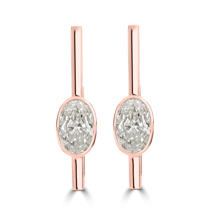 4.44 ct Diamond Earring in 18K Rose Gold