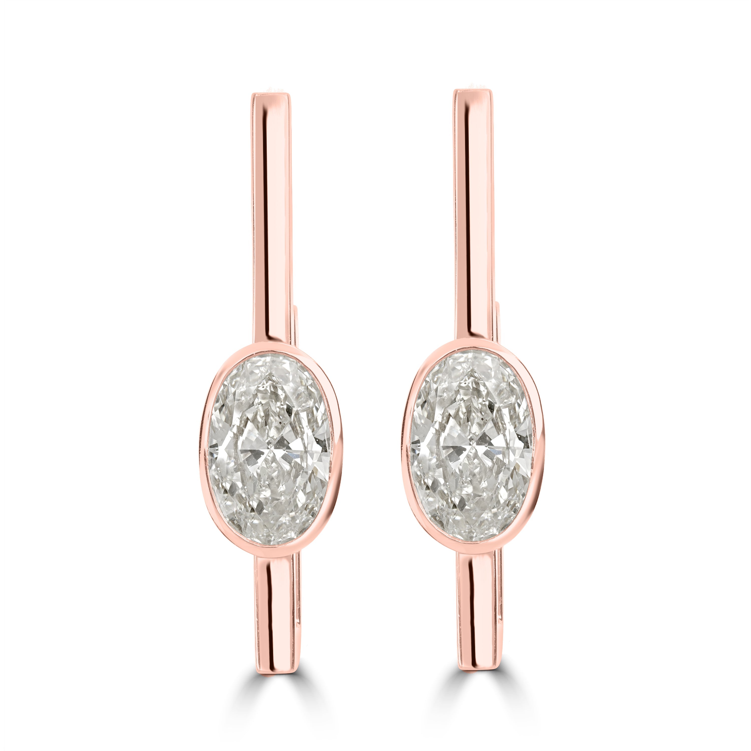 4.44 ctw Diamond Earring in 18K Rose Gold - EGL Certified