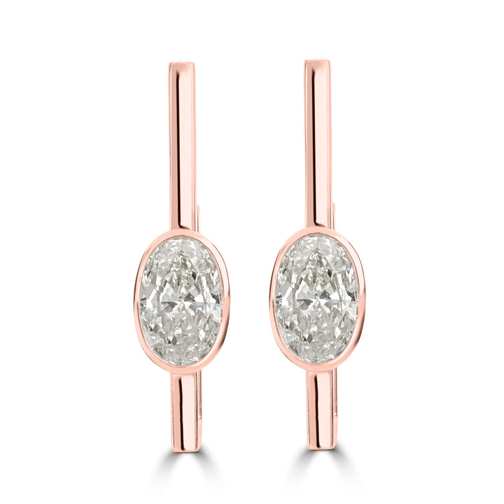 4.44 ctw Diamond Earring in 18K Rose Gold - EGL Certified
