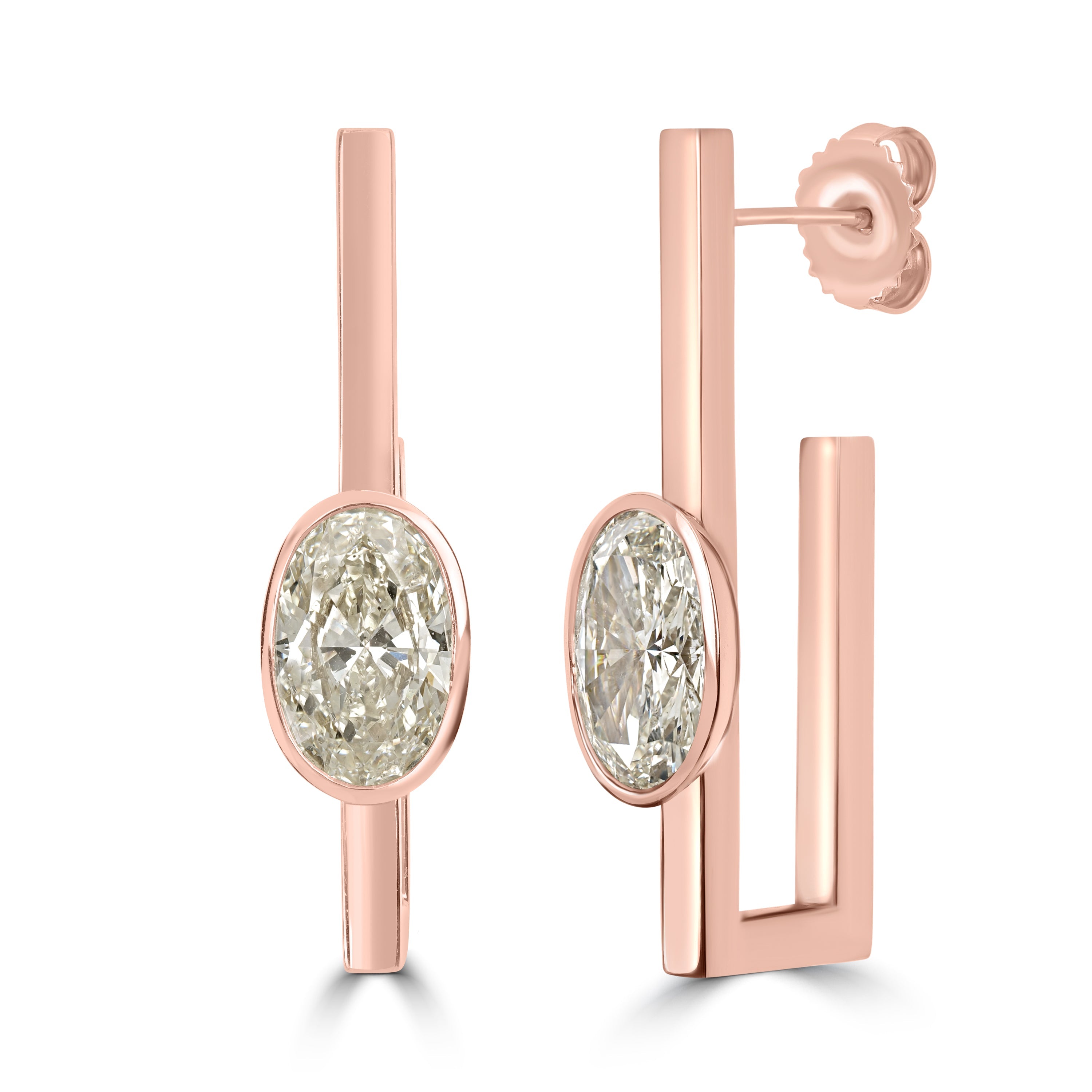 4.44 ctw Diamond Earring in 18K Rose Gold - EGL Certified