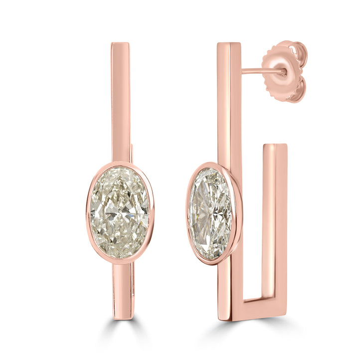 4.44 ctw Diamond Earring in 18K Rose Gold - EGL Certified