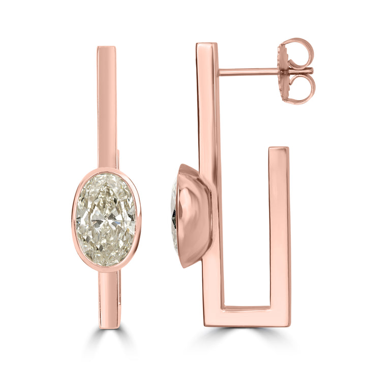 4.44 ct Diamond Earring in 18K Rose Gold