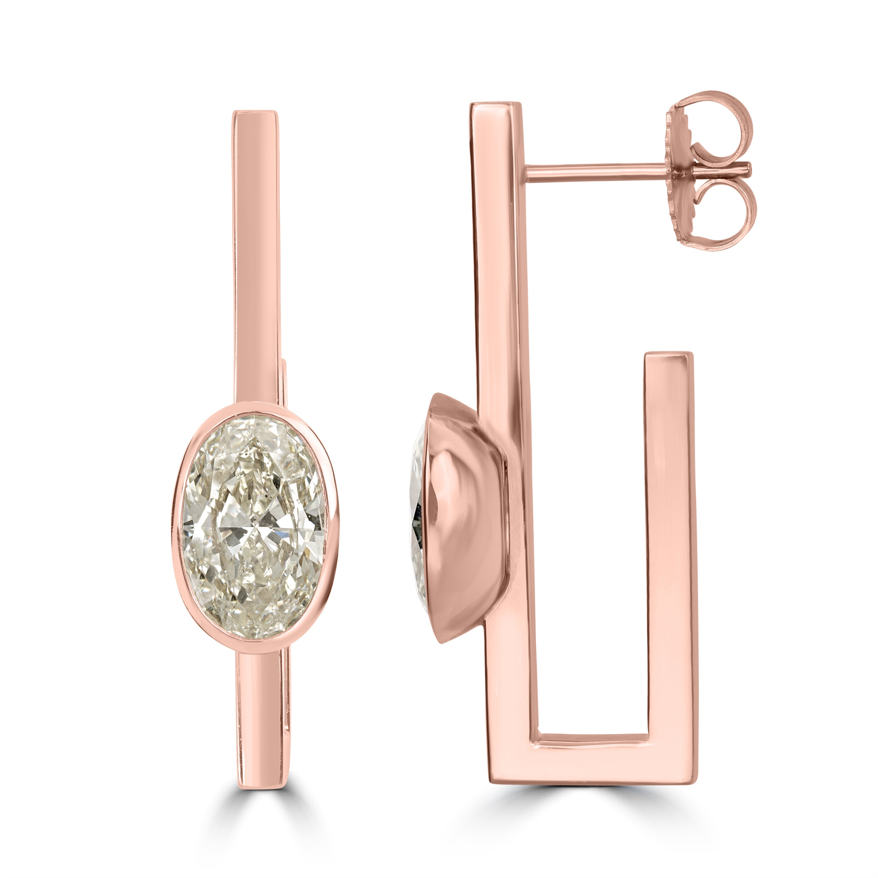4.44 ctw Diamond Earring in 18K Rose Gold - EGL Certified