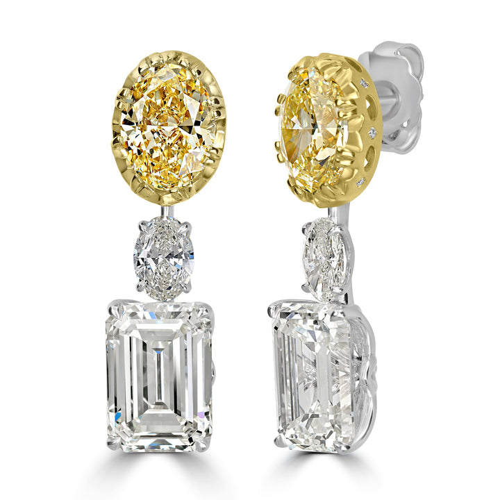 20.16 ctw Diamond Earrings in Platinum & 18K Yellow Gold - GIA Certified