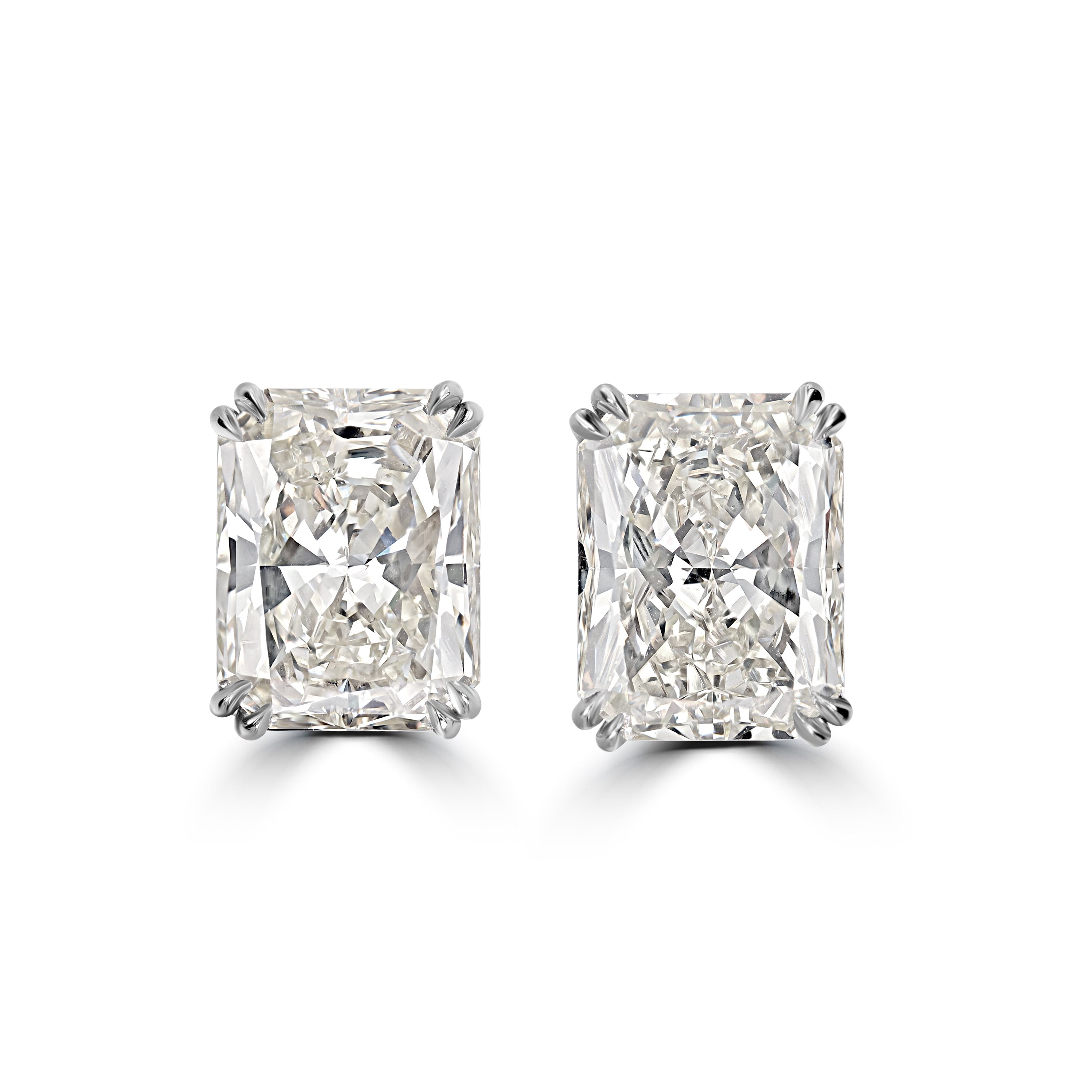 16.93 ct Radiant Diamond Solitaire Studs in Platinum
