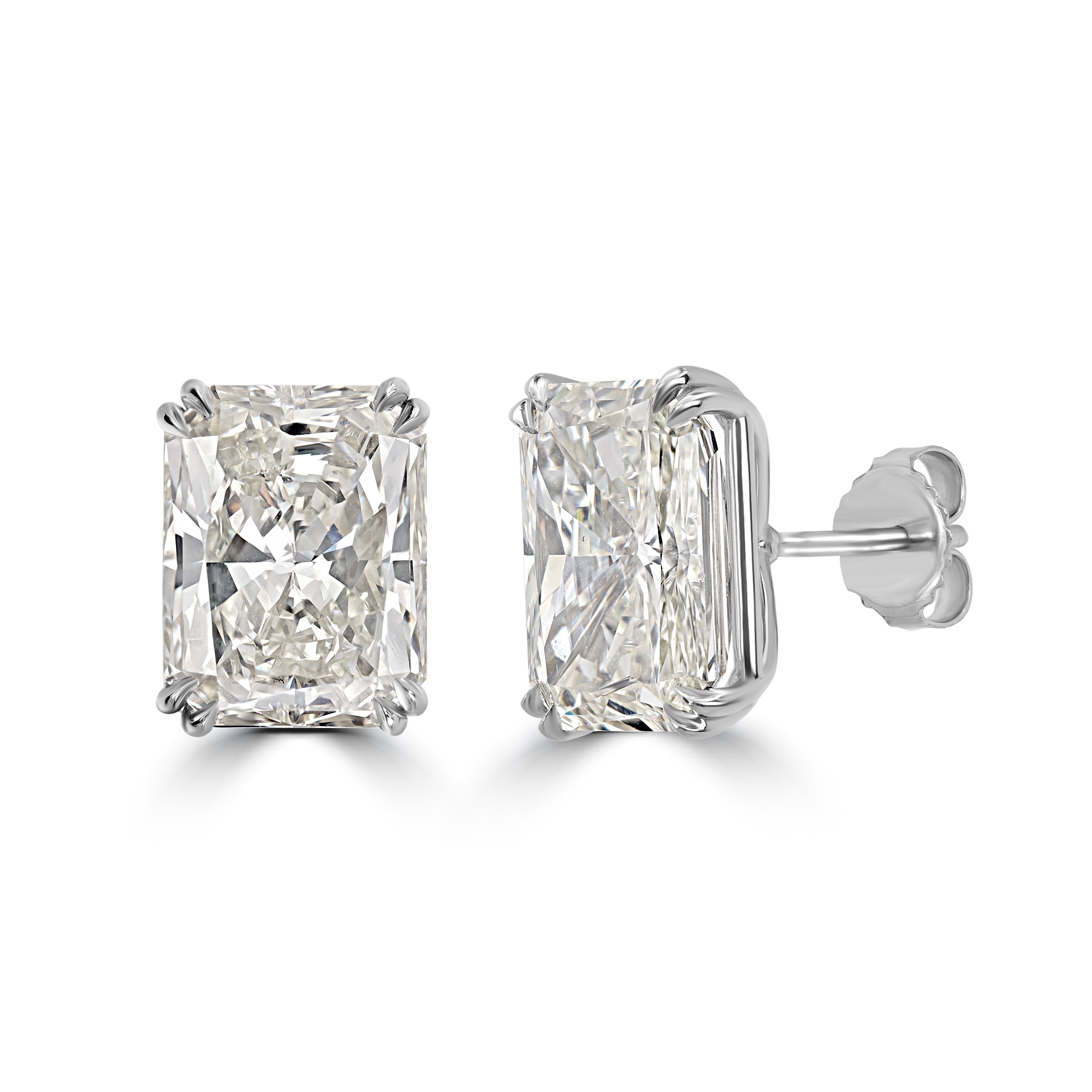 16.93 ct Radiant Diamond Solitaire Studs in Platinum