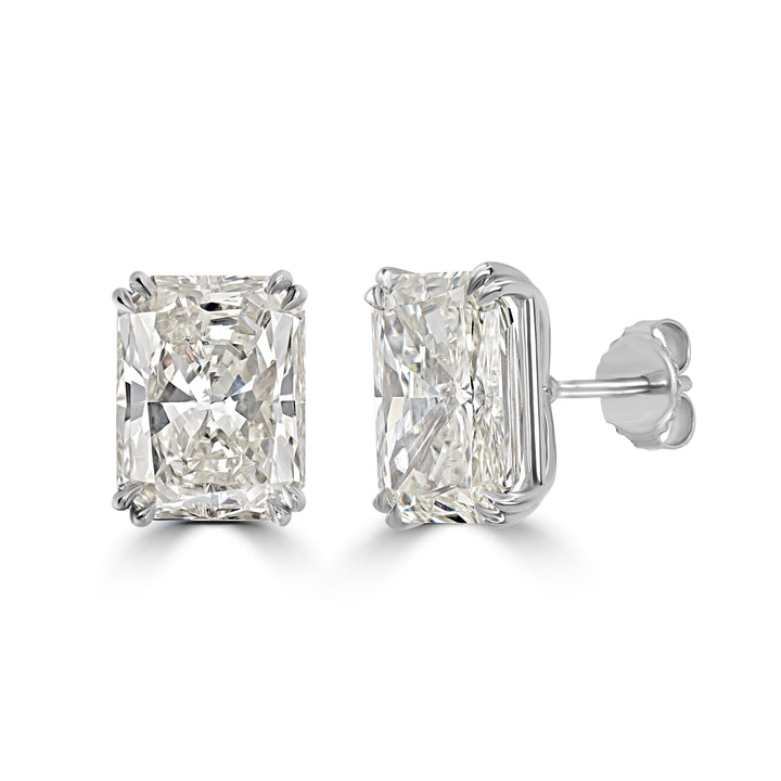 16.93 ct Radiant Diamond Solitaire Studs in Platinum