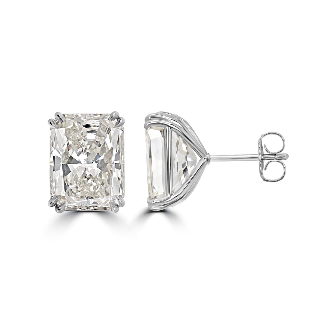 16.93 ct Radiant Diamond Solitaire Studs in Platinum