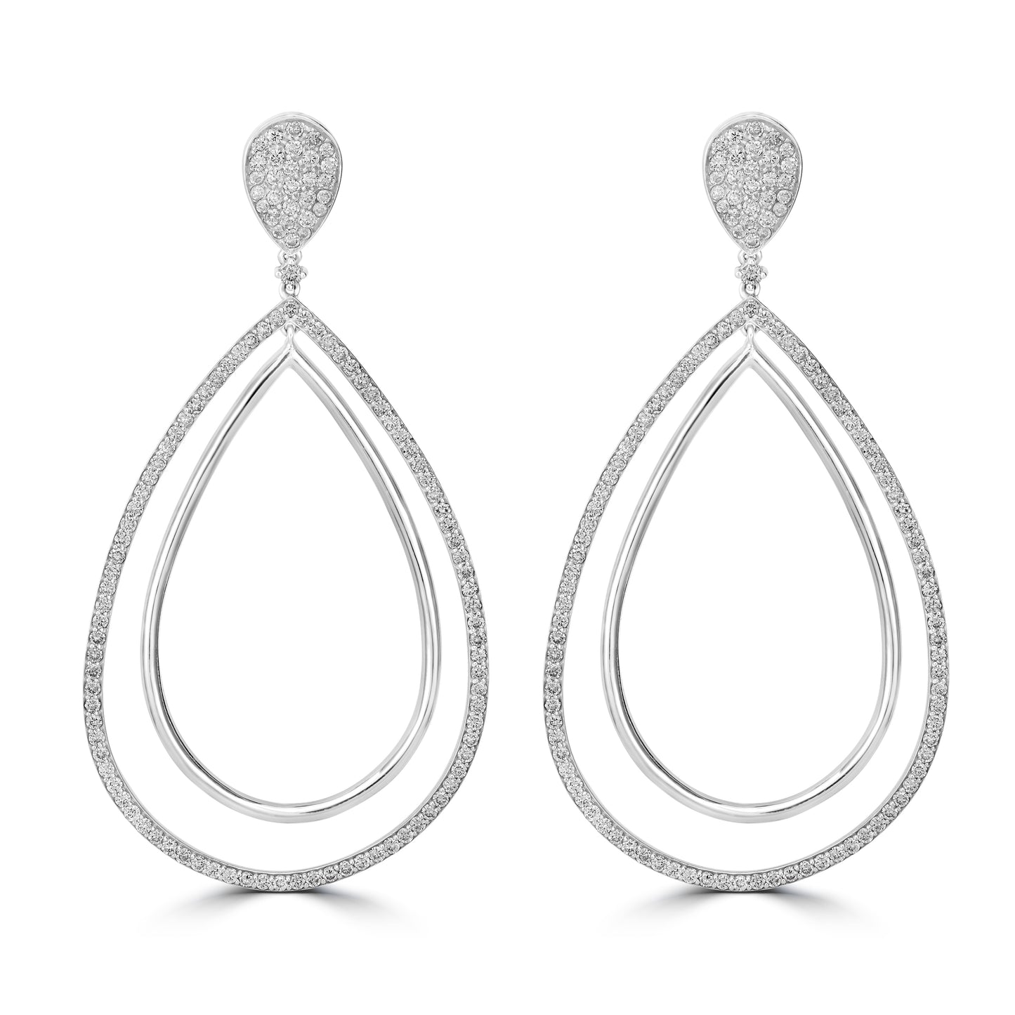 4.25ct Diamond Open Pear-Shaped Drop Earrings