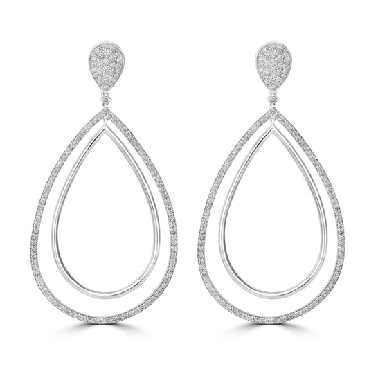 4.25ct Diamond Open Pear-Shaped Drop Earrings