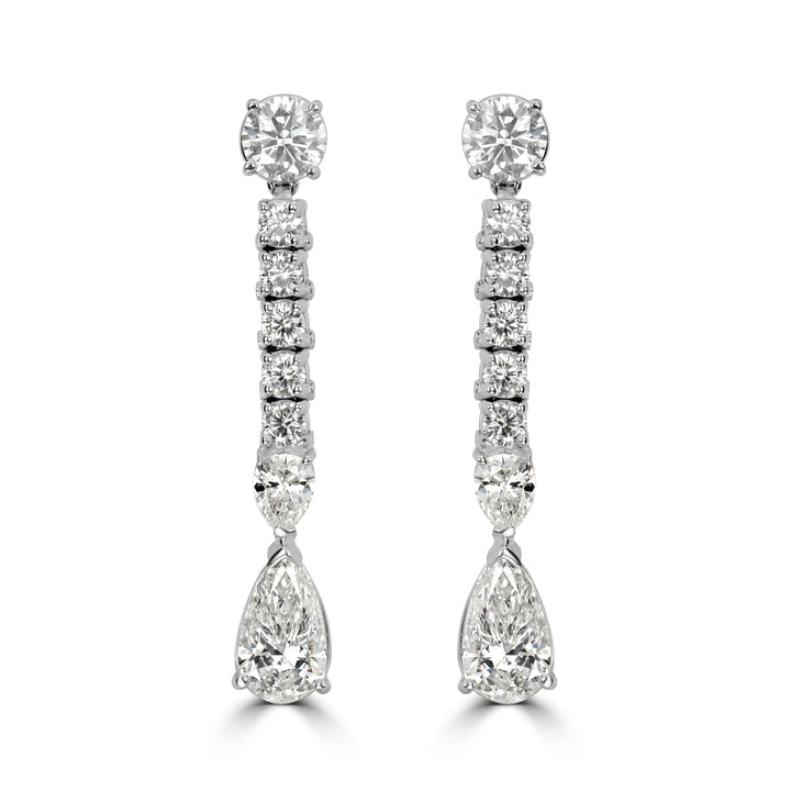 7.66 ctw Diamond Earring in 18K White Gold - GIA Certified