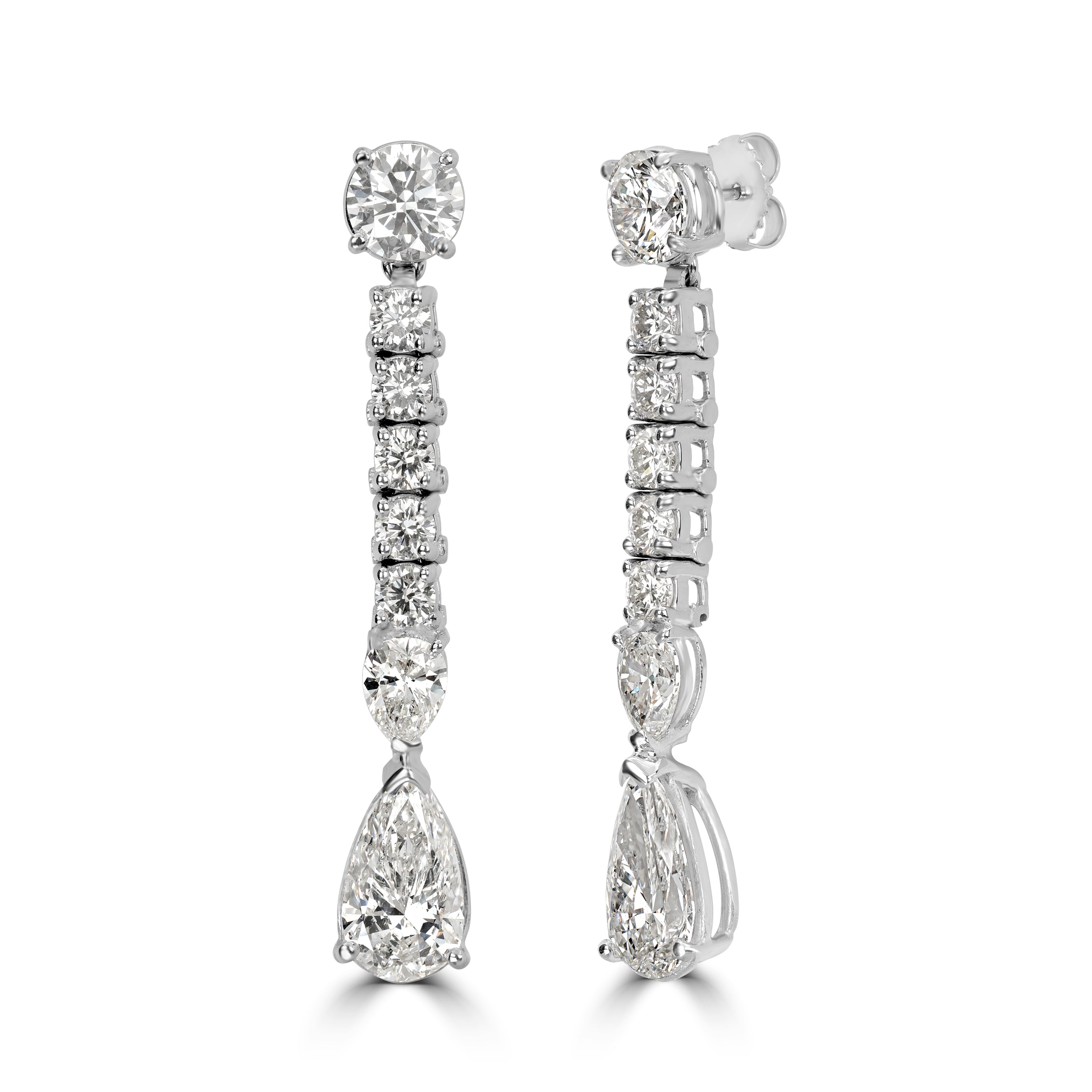 7.66 ctw Diamond Earring in 18K White Gold - GIA Certified