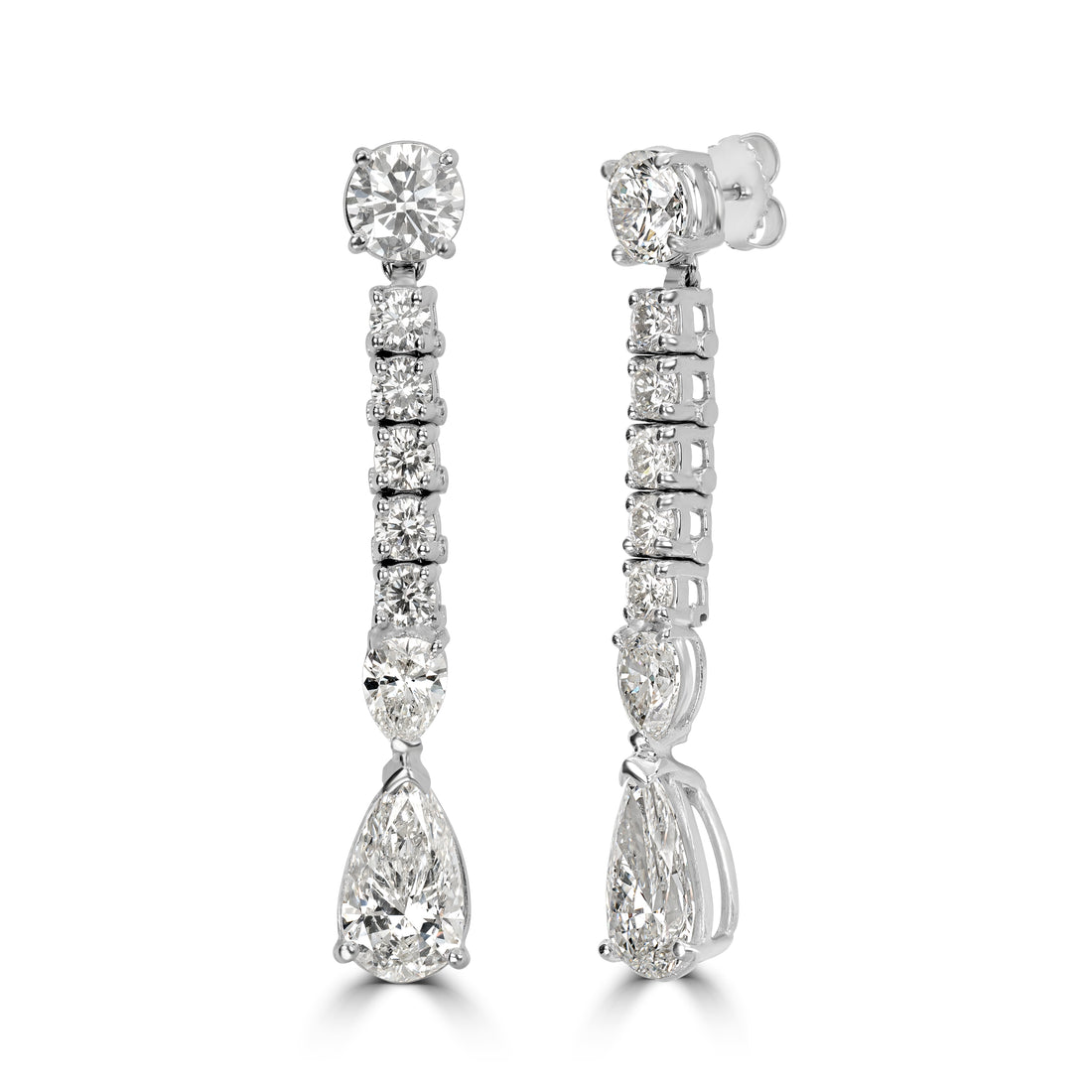 7.66 ctw Diamond Earring in 18K White Gold - GIA Certified