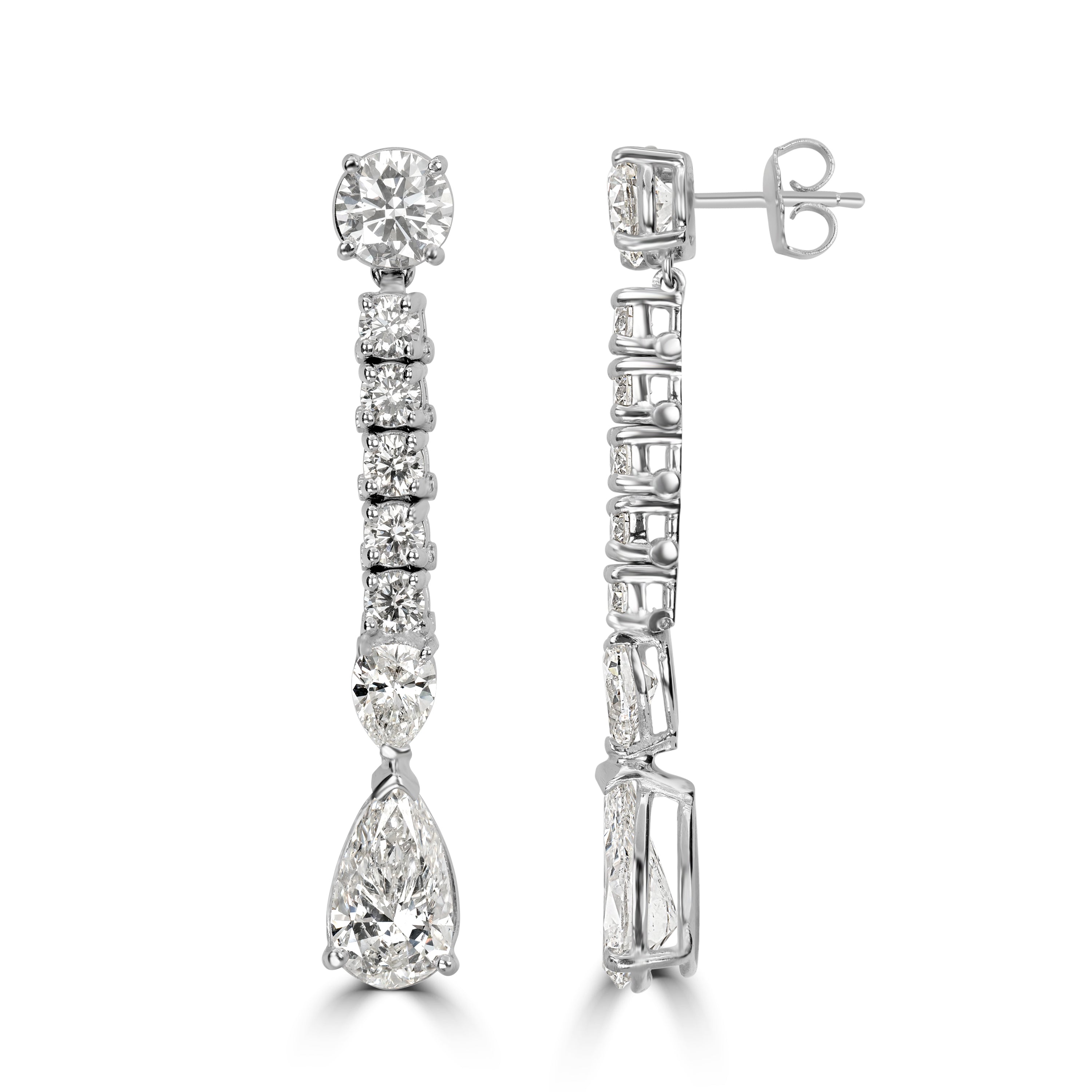 7.66 ctw Diamond Earring in 18K White Gold - GIA Certified