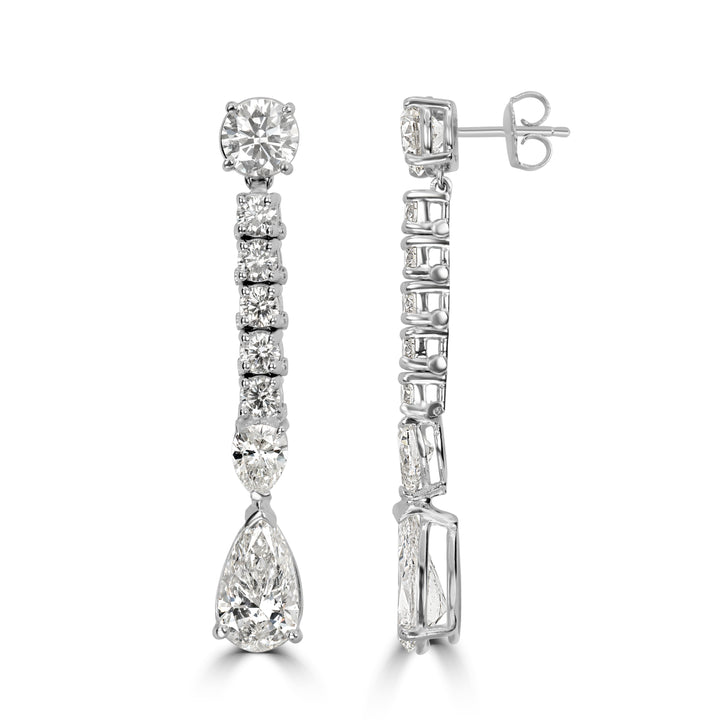 7.66 ctw Diamond Earring in 18K White Gold - GIA Certified