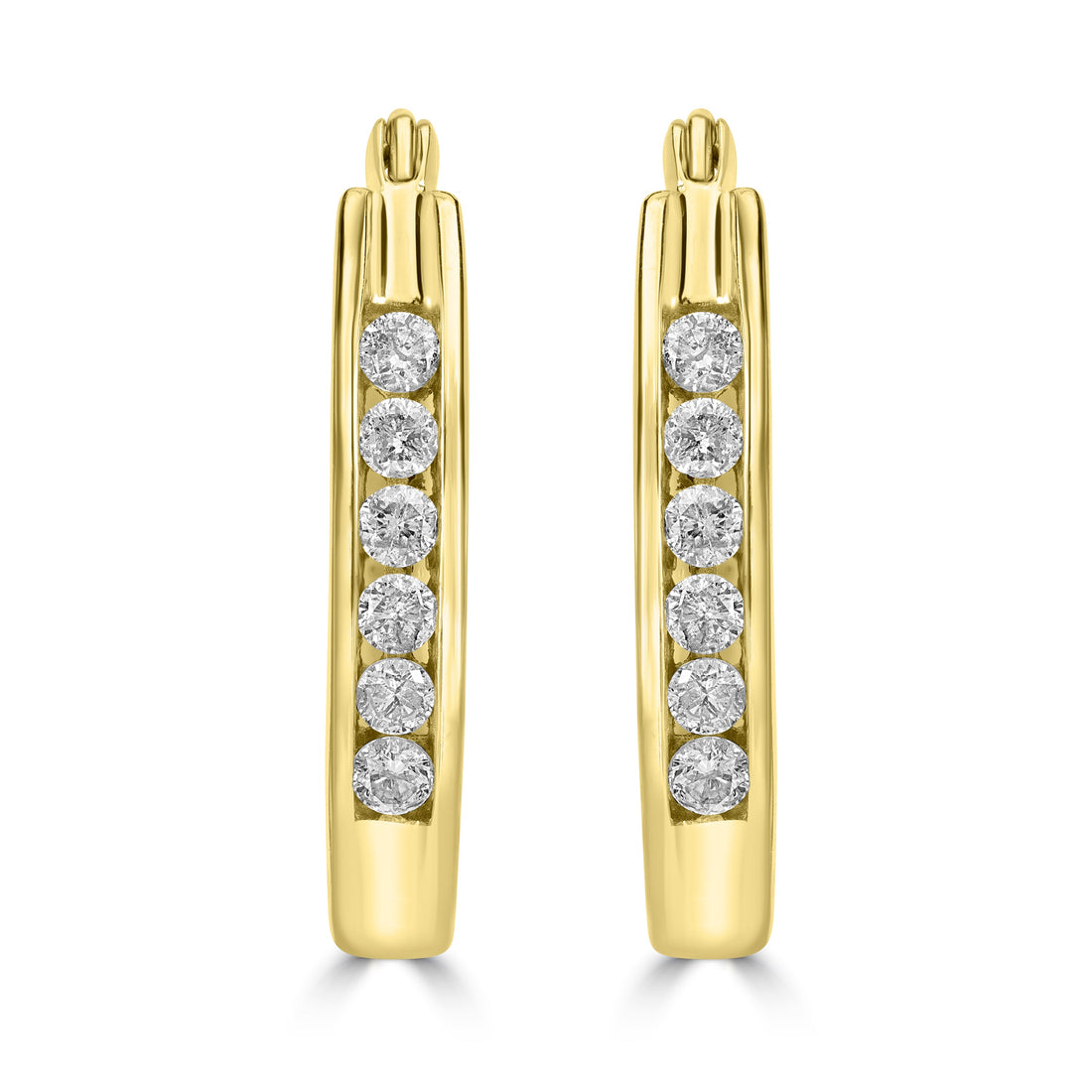 0.50 ct Diamond Hoop Earrings in 14K Yellow Gold