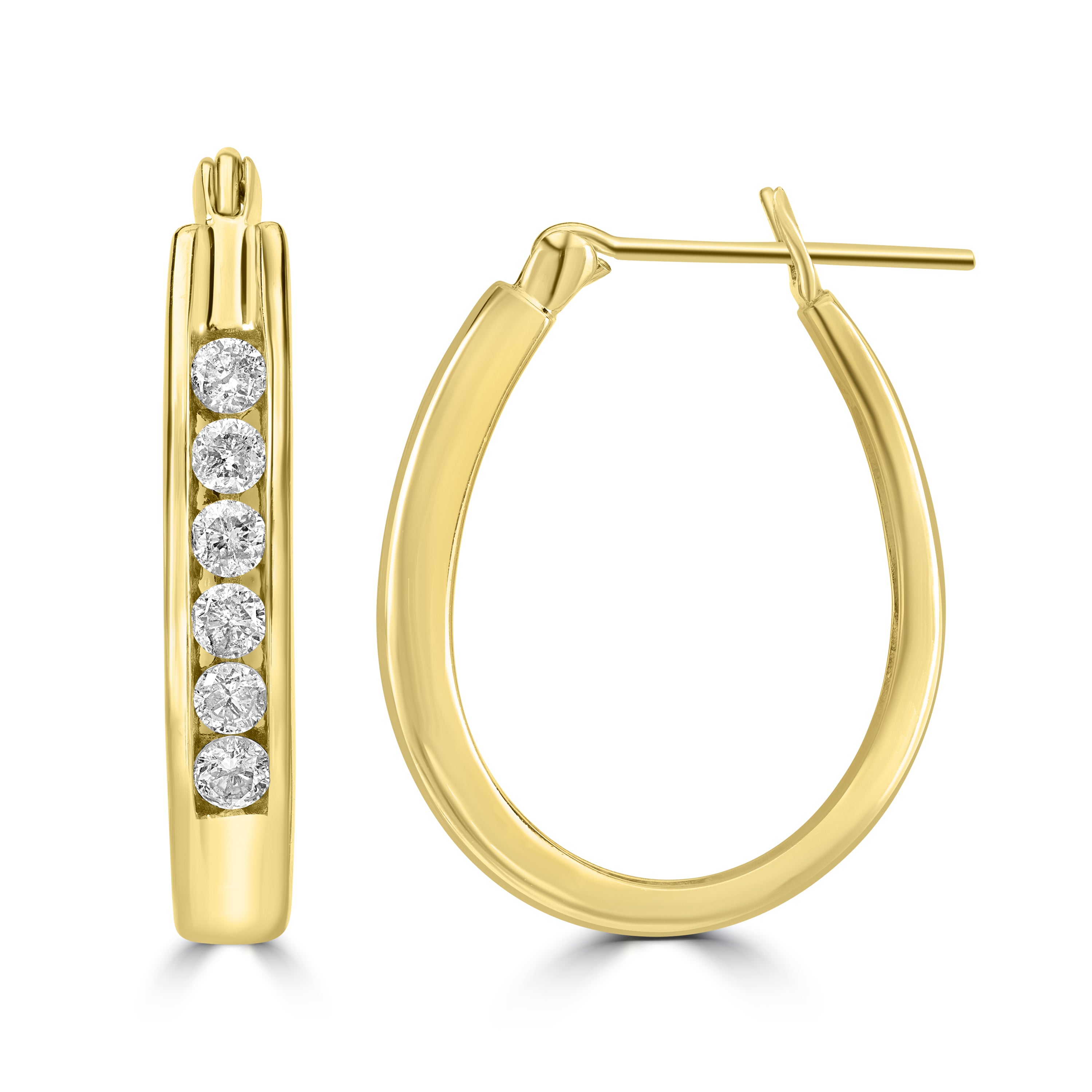 0.50 ct Diamond Hoop Earrings in 14K Yellow Gold