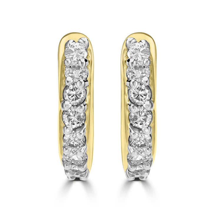 0.50 ct Diamond Hoop Earrings in 14K Yellow Gold