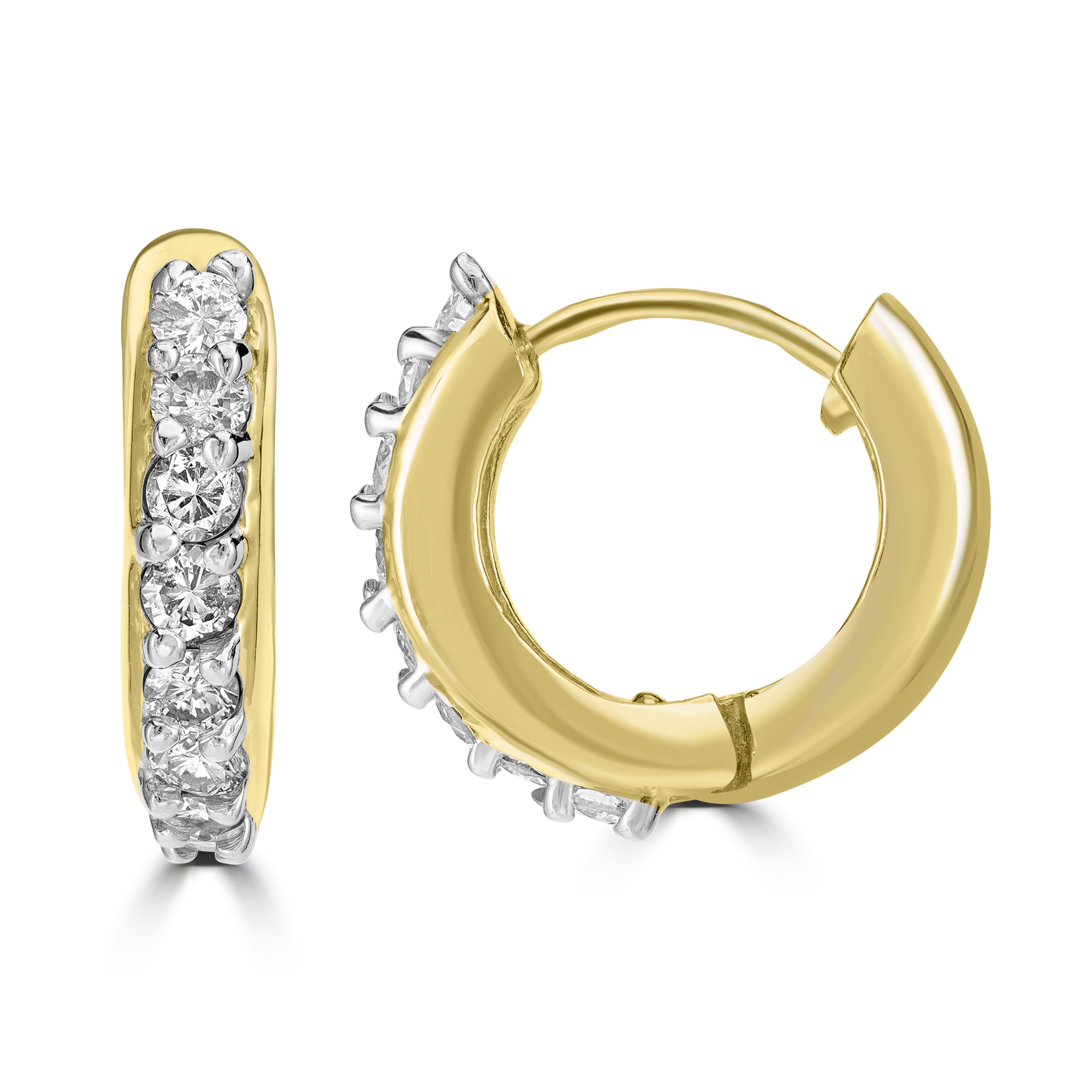 0.50 ct Diamond Hoop Earrings in 14K Yellow Gold