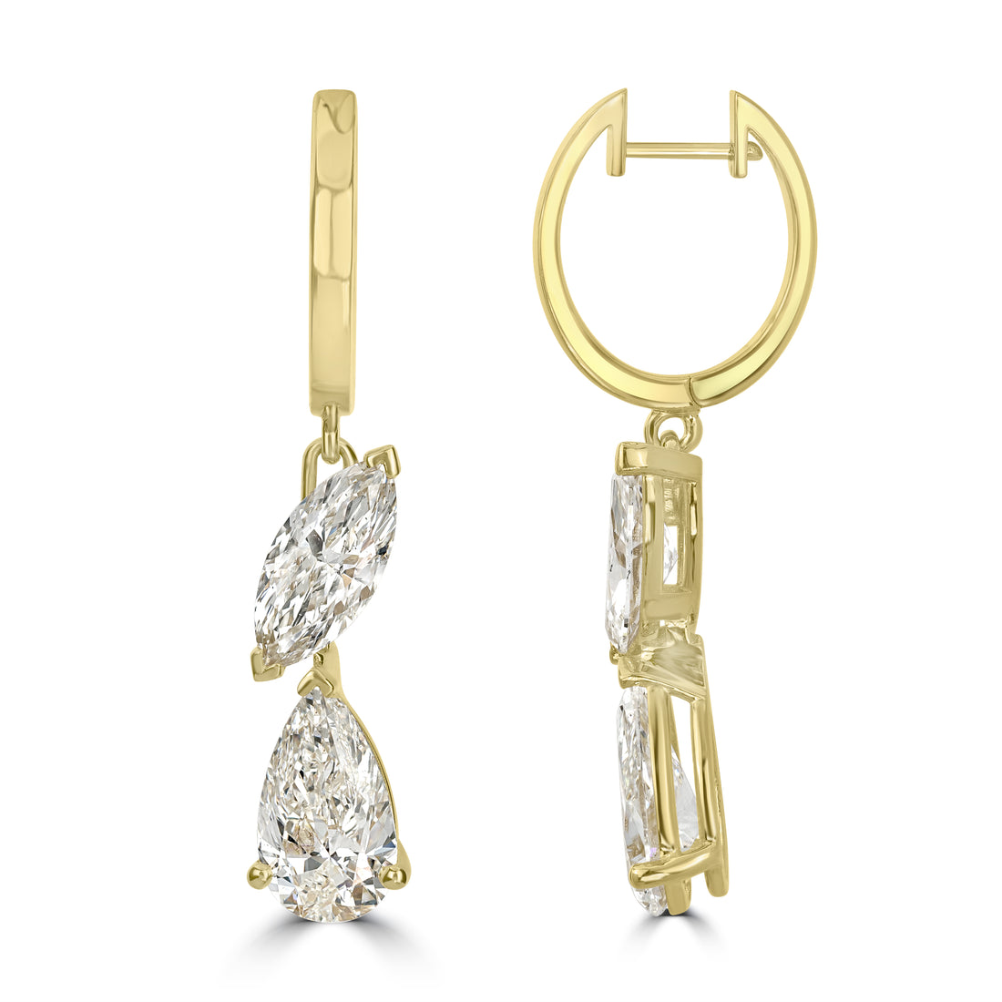5.16 ct Diamond Earring in 18K Yellow Gold
