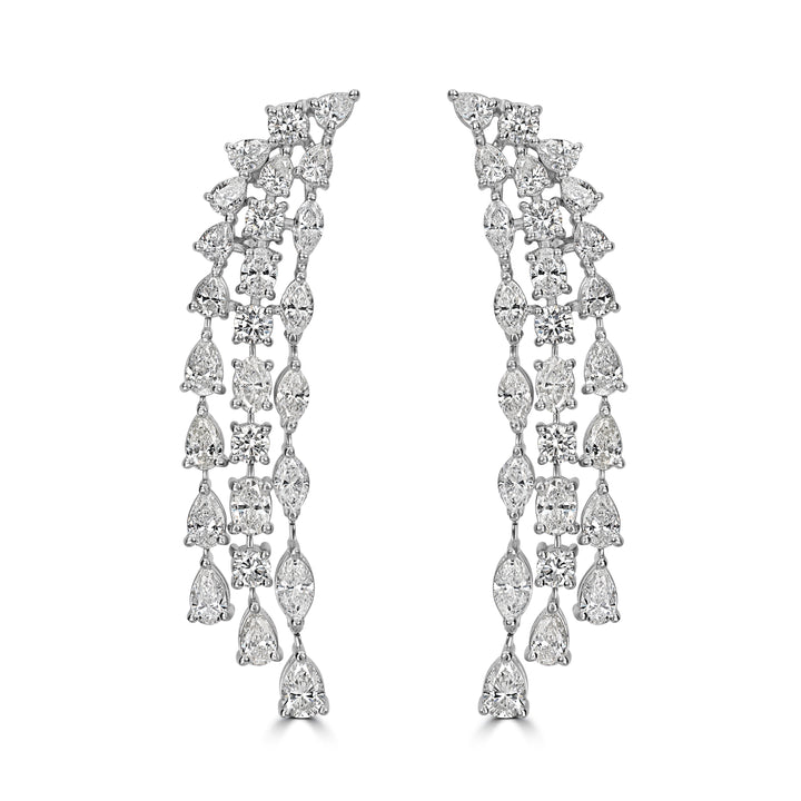 9.79 ct Dangle Solitaire Diamond Earrings in Platinum