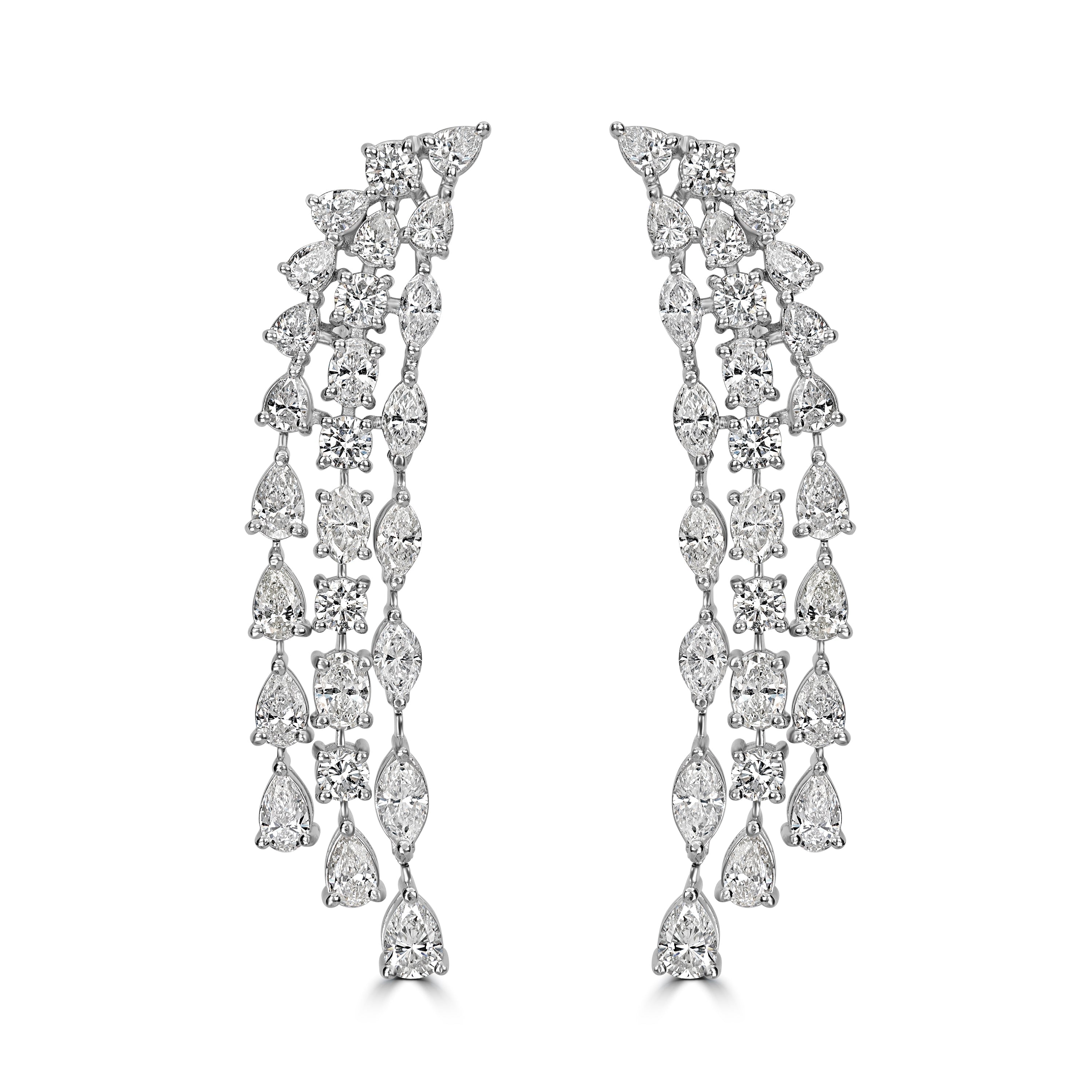 9.79 ct Dangle Solitaire Diamond Earrings in Platinum