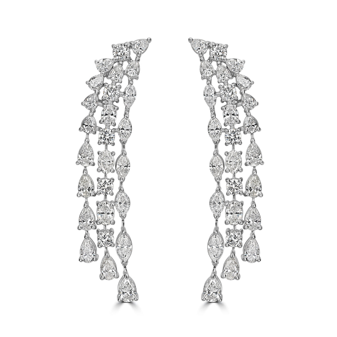 9.79 ct Dangle Solitaire Diamond Earrings in Platinum