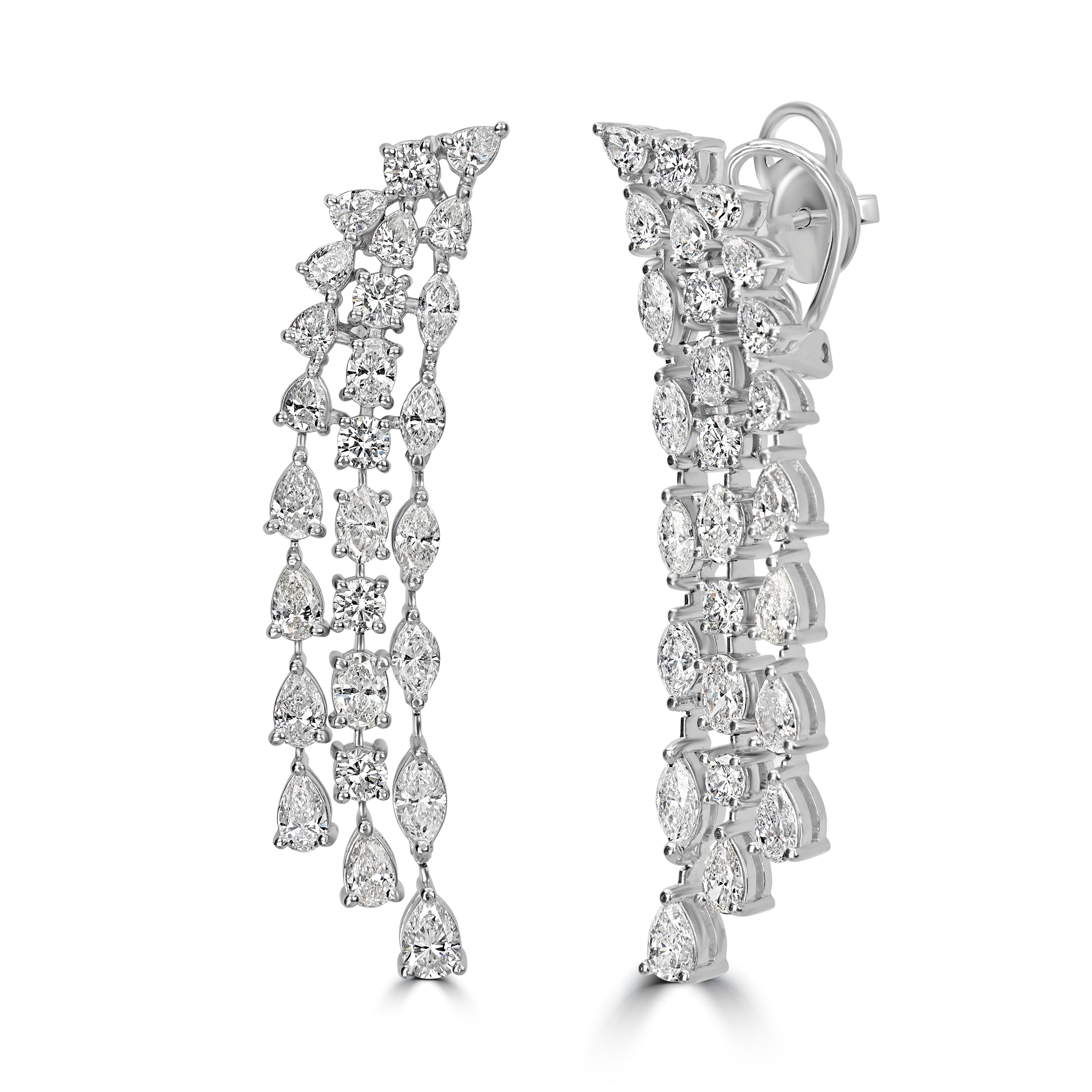 9.79 ct Dangle Solitaire Diamond Earrings in Platinum