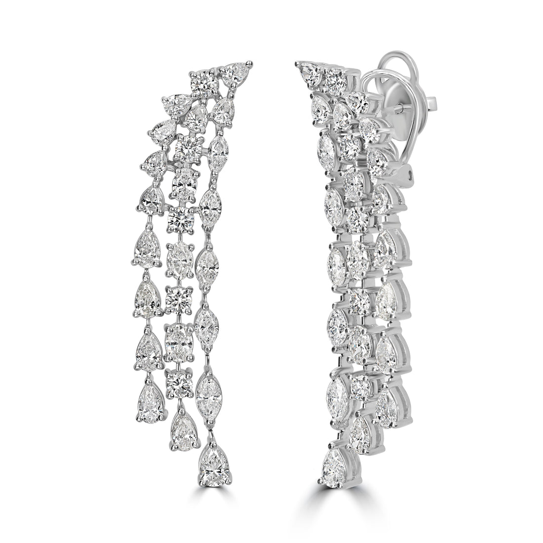 9.79 ct Dangle Solitaire Diamond Earrings in Platinum