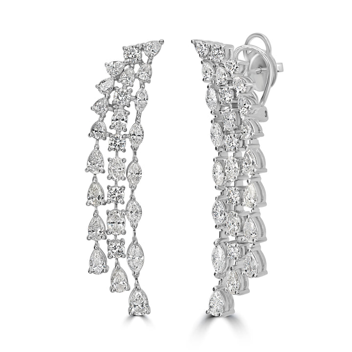 9.79 ct Dangle Solitaire Diamond Earrings in Platinum