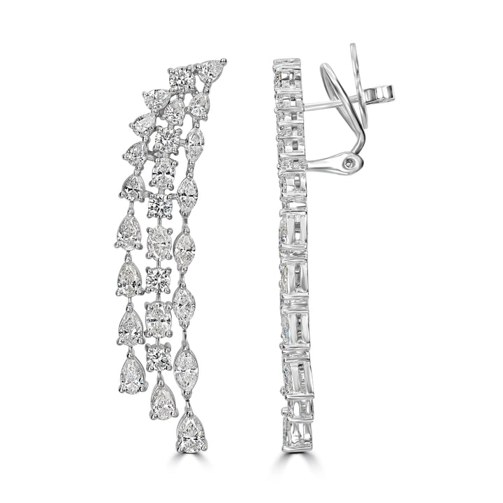 9.79 ct Dangle Solitaire Diamond Earrings in Platinum