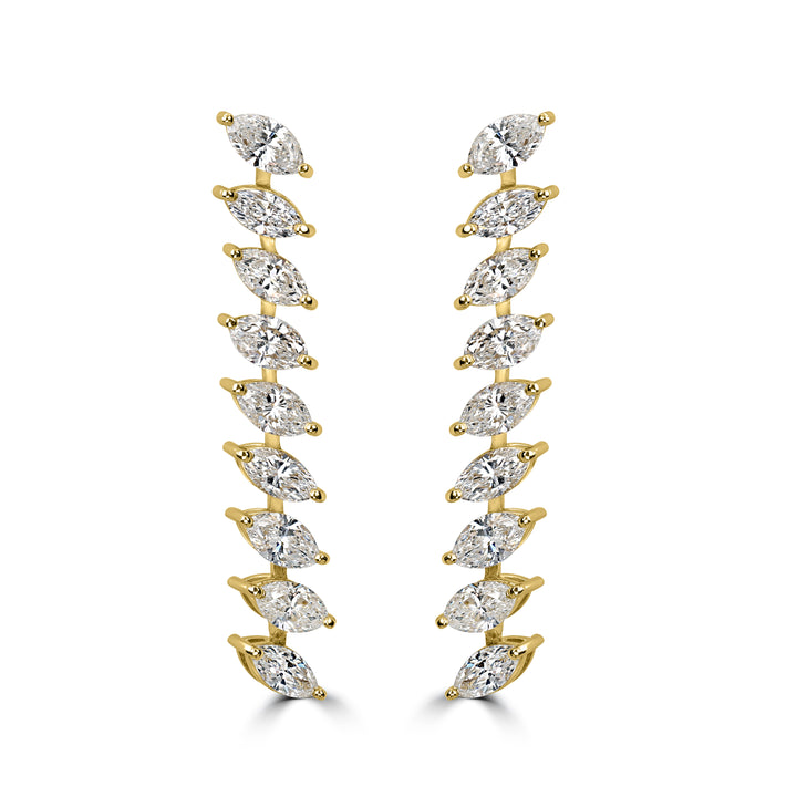 4.30 ct Diamond Earring in 18K Yellow Gold