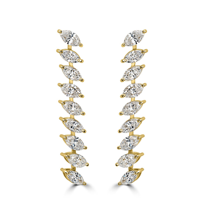 4.30 ct Diamond Earrings in 18K Yellow Gold