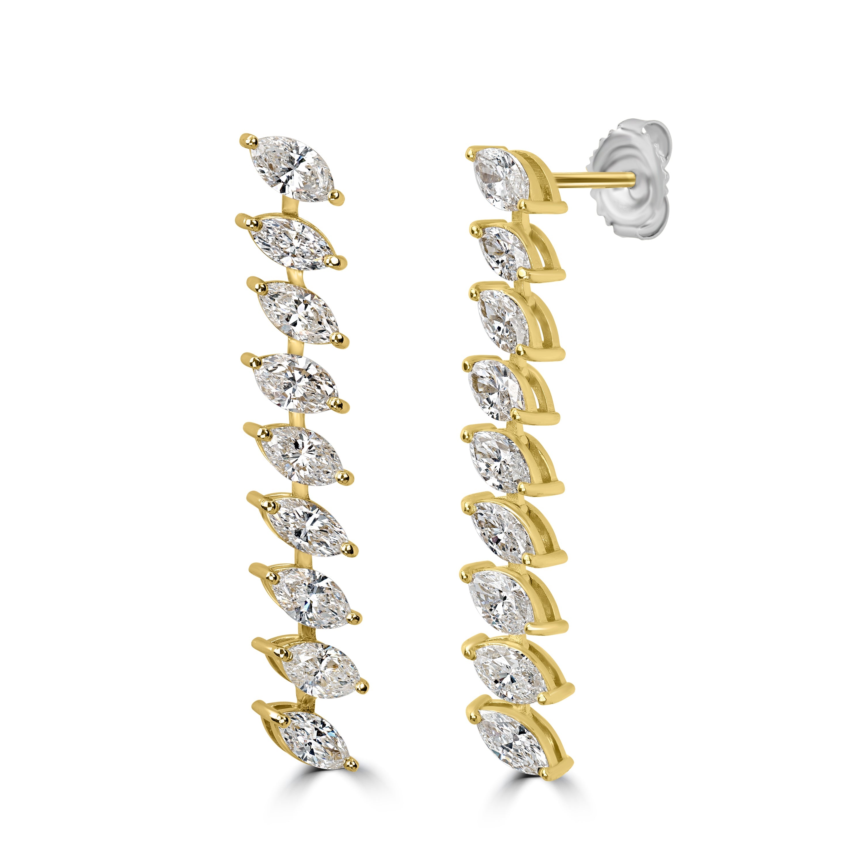4.30 ct Diamond Earrings in 18K Yellow Gold