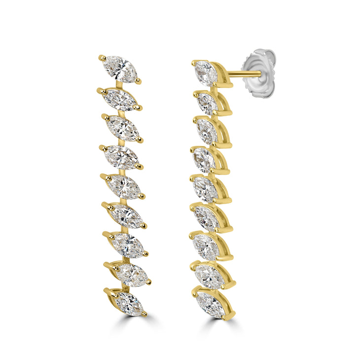 4.30 ct Diamond Earrings in 18K Yellow Gold