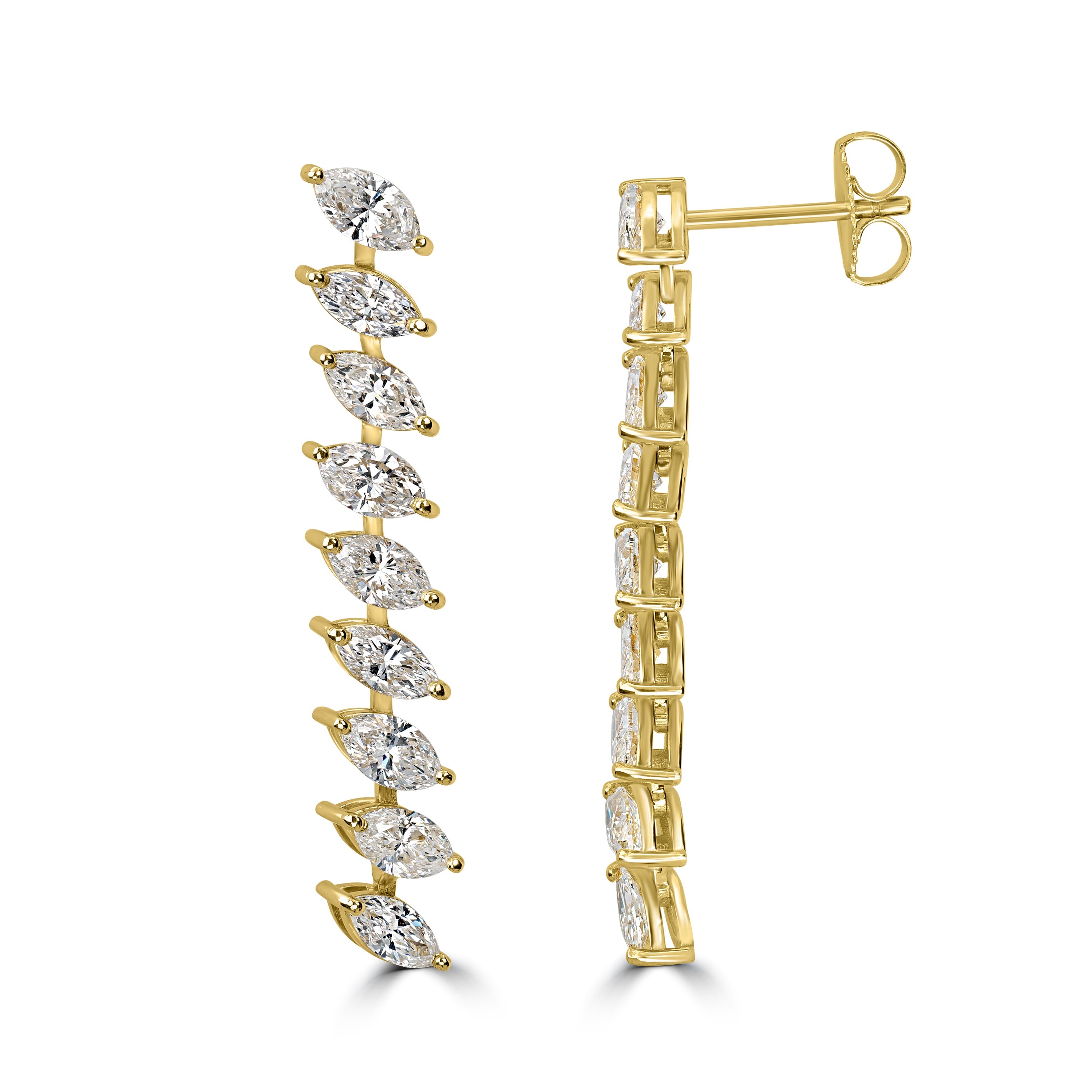 4.30 ct Diamond Earrings in 18K Yellow Gold