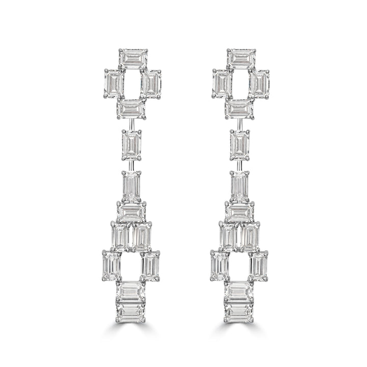 9.14 ct Diamond Earring in 18K White Gold