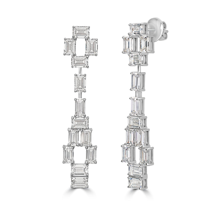 9.14 ct Diamond Earring in 18K White Gold