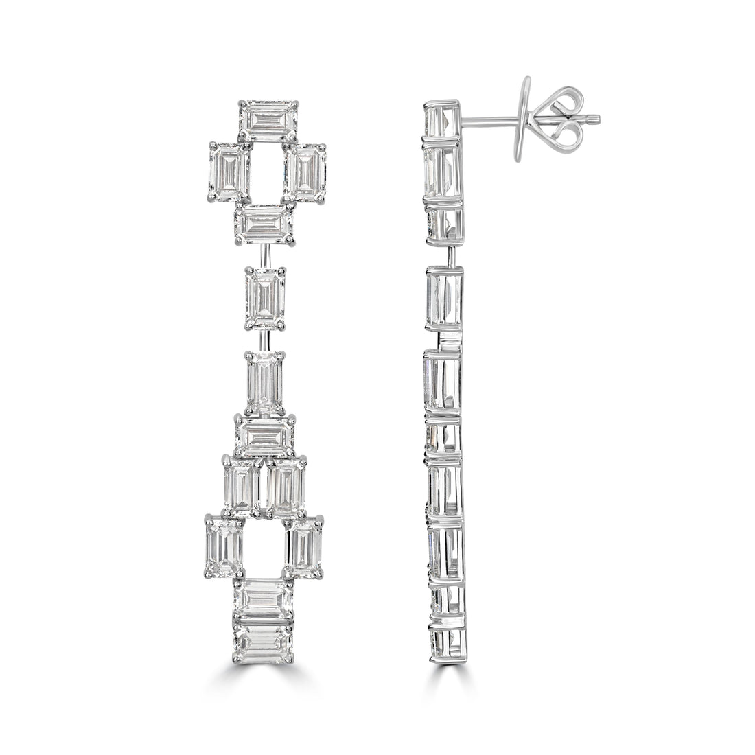 9.14 ct Diamond Earring in 18K White Gold
