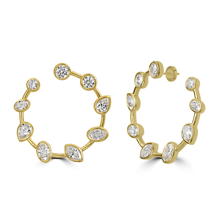 2.31 ct Diamond Earring in 18K Yellow Gold