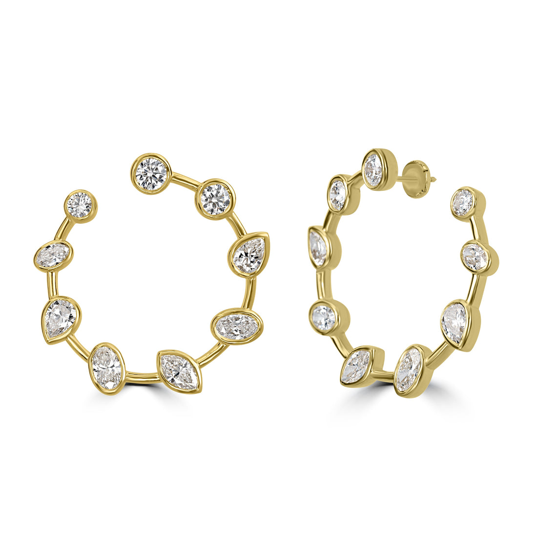 9.08 ctw Diamond Earrings in 18K Yellow Gold - GIA Certified
