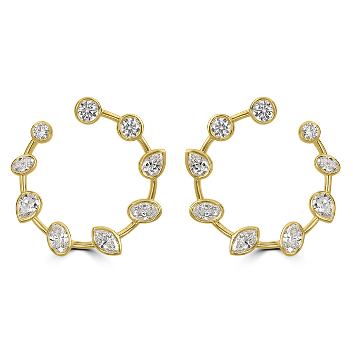 2.31 ct Diamond Earring in 18K Yellow Gold